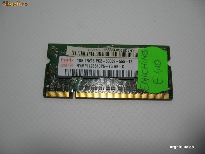 Memorie 1 Gb DDR2 667 HYMP112S64CP6-Y5AB-C 2 foto mare