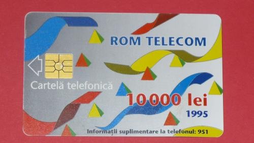 CARTELA ROMTELECOM 10.000 LEI 1995 foto mare