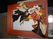 BUCHETUL / CREATIE TABLOU DIN MATERIALE DE PIELE foto