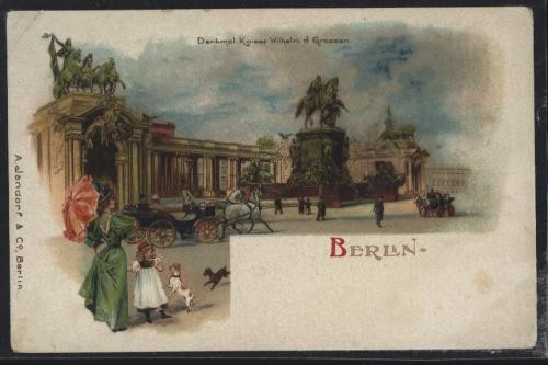 Litografie , Berlin , necirculata , sfarsit de secol 19 foto mare
