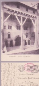 C.P.BOLONIA -CU STAMP CRUCEA ROSIE- TREN -SUPERBA-circulata