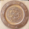 Farfurie din lemn , sculpata manual , deosebita