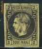 RFL 1867 ROMANIA Regele Carol I cu favoriti, timbru de 2 parale pe hartie subtire cu stampila gratar