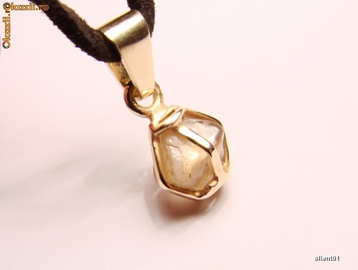 amuleta unicat aur 14K diamant brut 2.54 ct. (diamante) foto mare