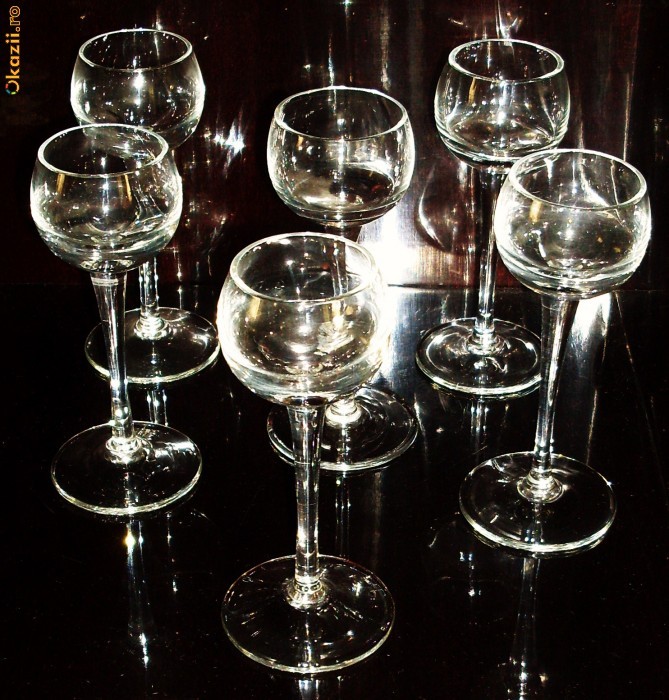 Set 6 pahare cu picior  - cristal foto mare