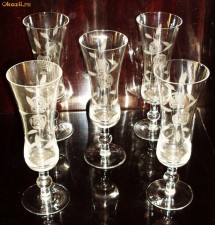 Set 5 pahare cristal - pentru sampanie foto