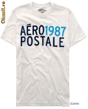Aeropostale - tricou barbati alb Aero 1987 marime L foto mare