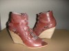 SUPER OFERTA! Pantofi/botine decupate BRONX superbe, piele 100 % integral nuanta roz ,talpa ortopedica foarte comode si usoare, noi, Sz 38 !