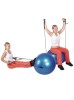 Minge cu benzi elastice pt. fitness si aerobic - albastra - 75 cm diametru - cu pompa si brosura de exercitii - pt. persoane cu inaltme peste 1,80 m.