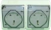 priza dubla cu impamantare si cu capac de protectie, fixare pe perete (P.T.) P1847