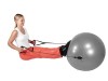 Minge argintie pt fitness si aerobic cu benzi elastice - 65 cm diametru - cu pompa si brosura de exercitii - pt persoane cu inaltme intre 1,60 - 1,80