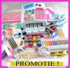 Set kit complet unghii gel  656 ACCESORII 15 gel uv 12 culori acrilice 12 cutii sclipici pila electrica lampa uv 36 w cu timer tipsuri primer topcoat