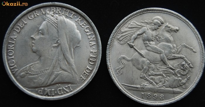 Moneda 1898 VICTORIA DEI GRA BRITT REGINA FID DEF IND IMP foto mare Moneda 1898 VICTORIA DEI GRA BRITT REGINA FID DEF IND IMP foto mare