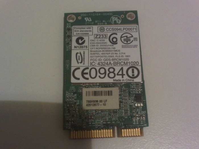 Palaca de retea laptop wifi broadcom BCM94311MCG -802-11g - chipset